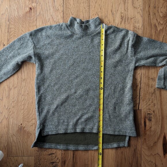 Threads 4 Thought 100% Organic Cotton Mock Neck Sweater Small Heather Green - Picture 2 of 7